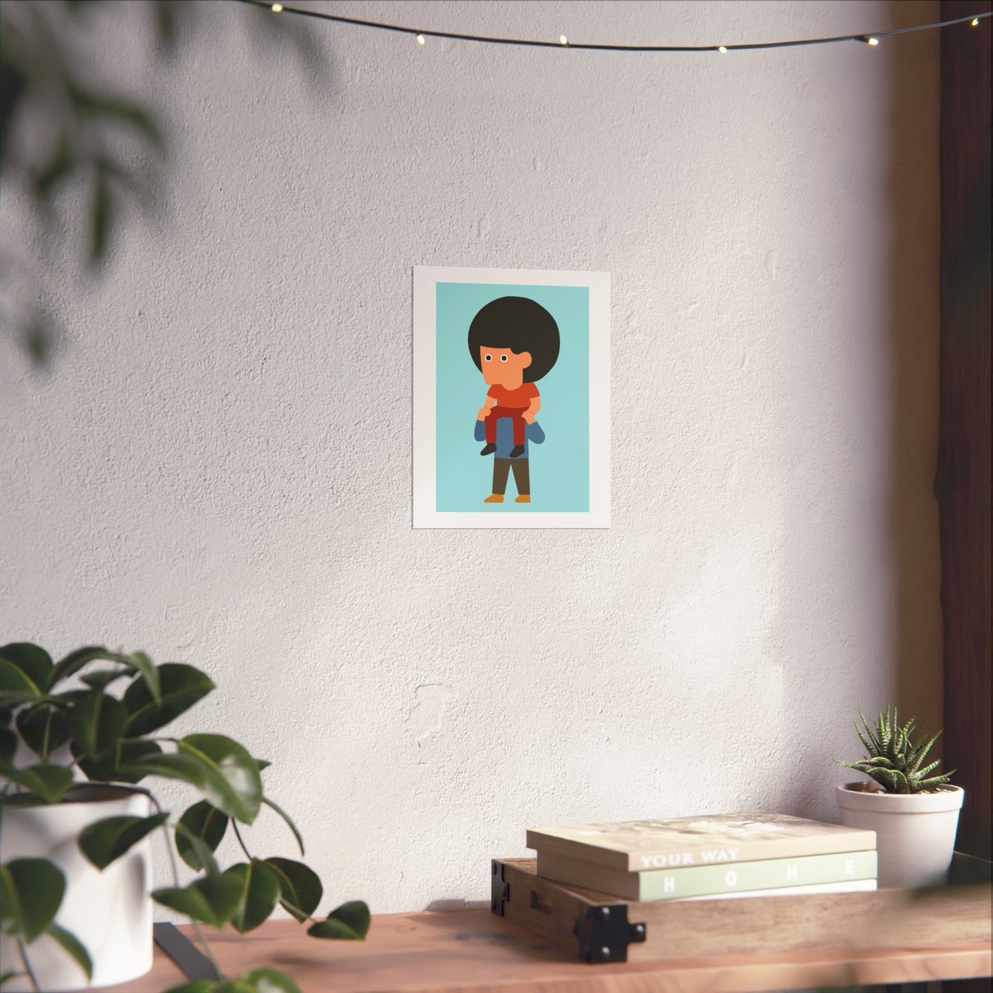 Playful Representation Art Print | on Shoulders Wall Art, Modern Illustration
