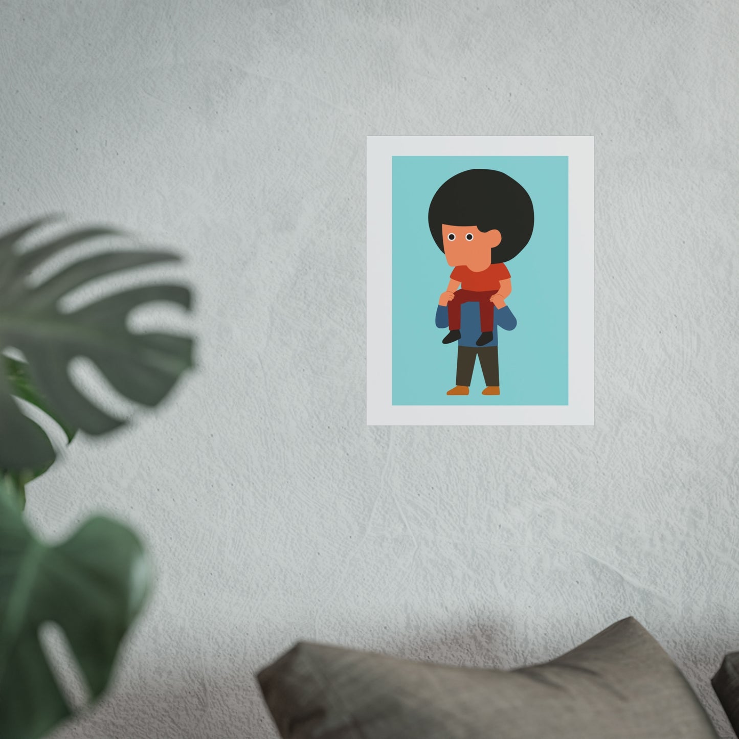 Playful Representation Art Print | on Shoulders Wall Art, Modern Illustration