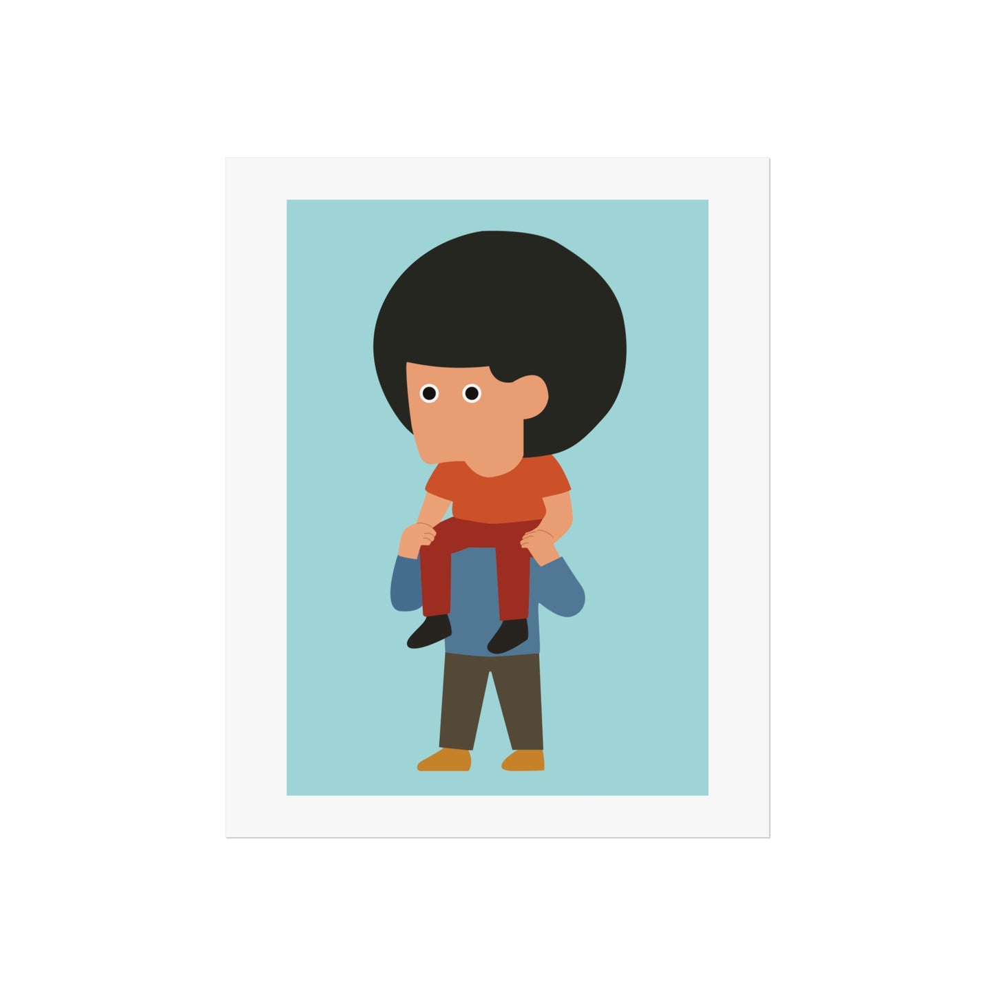 Playful Representation Art Print | on Shoulders Wall Art, Modern Illustration
