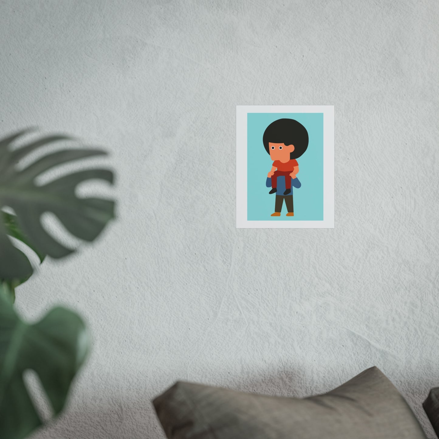 Playful Representation Art Print | on Shoulders Wall Art, Modern Illustration