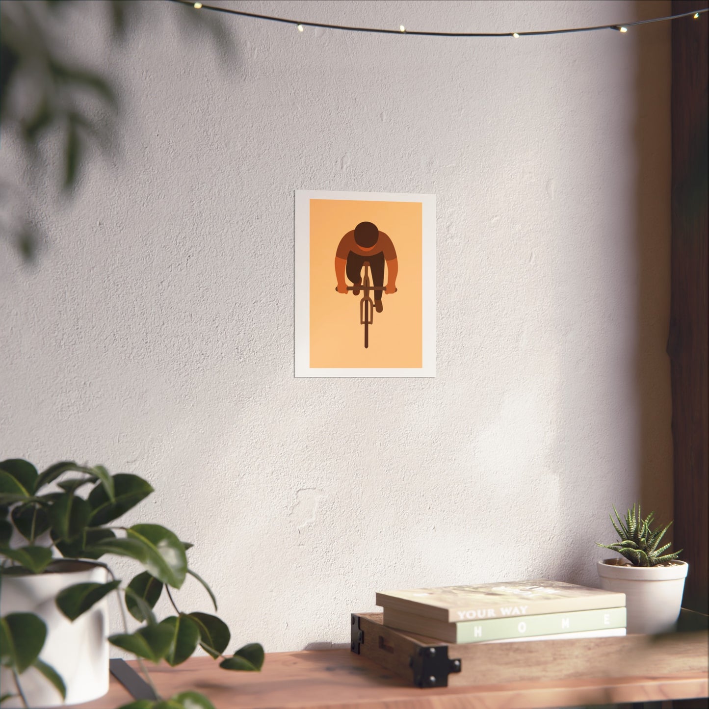 Cycling Fine Art Poster, Minimalist Wall Art, Gift for Cyclists, Modern Home Decor, Bike Lover's Artwork
