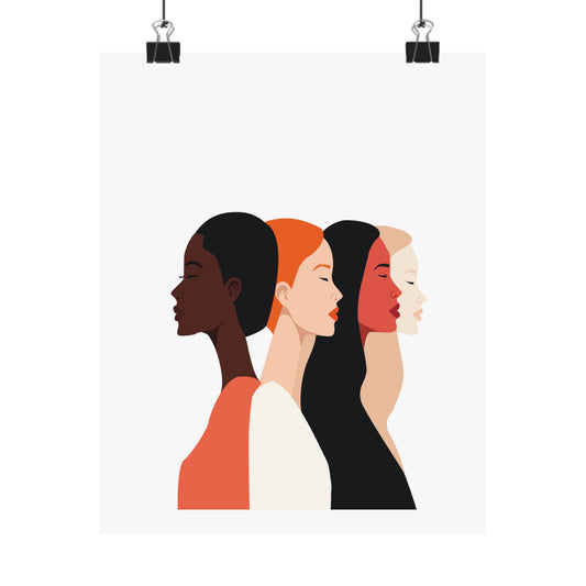 Diverse Beauty Wall Art Poster, Modern Home Decor, Feminist Art Print, Gift for Her, Boho Wall Decoration, Inspirational Art
