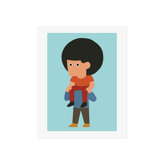 Playful Representation Art Print | on Shoulders Wall Art, Modern Illustration