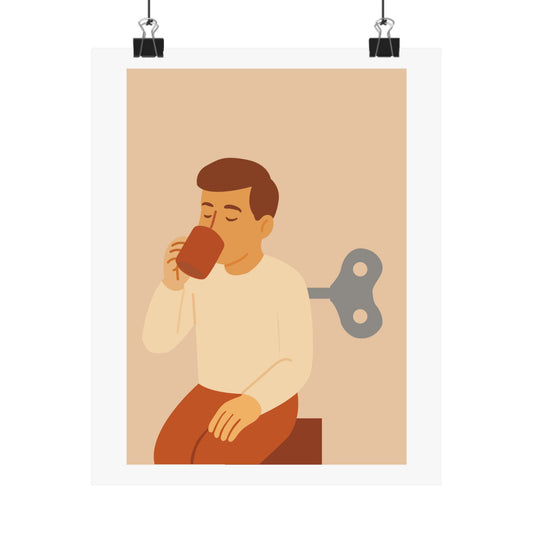 Coffee. Relaxed Vibe Poster, Matte Wall Art, Quirky Home Decor, Ideal Gift, Modern Art Print, Fun Coffee Art, Unique Living Room Decor