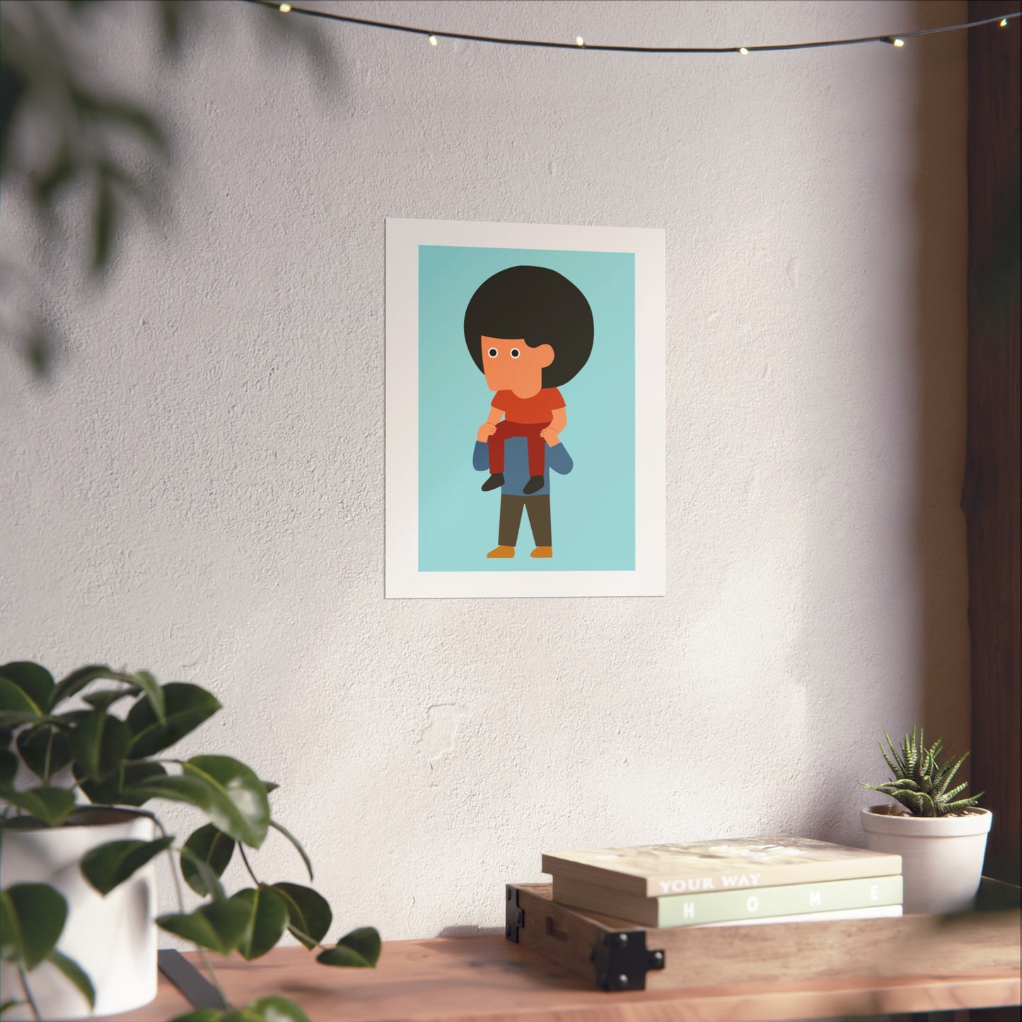 Playful Representation Art Print | on Shoulders Wall Art, Modern Illustration