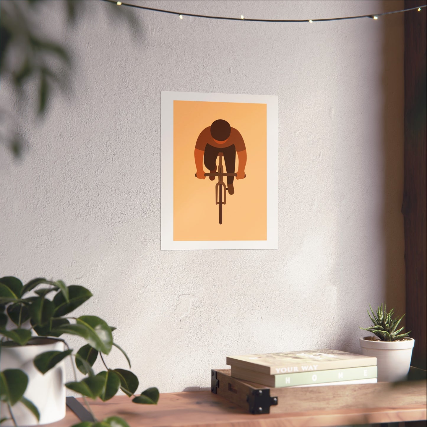 Cycling Fine Art Poster, Minimalist Wall Art, Gift for Cyclists, Modern Home Decor, Bike Lover's Artwork