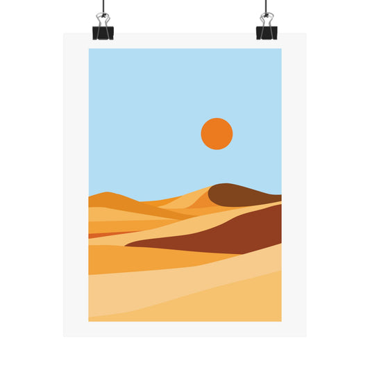 Desert Sunset Matte Vertical Posters, Wall Art Decor, Home Office Print, Minimalist Art, Nature Inspired Gift, Colorful Landscape Decor