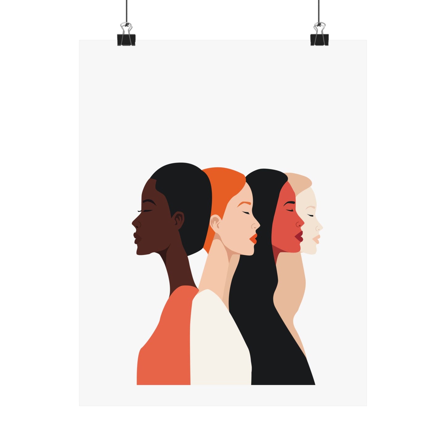 Diverse Beauty Wall Art Poster, Modern Home Decor, Feminist Art Print, Gift for Her, Boho Wall Decoration, Inspirational Art