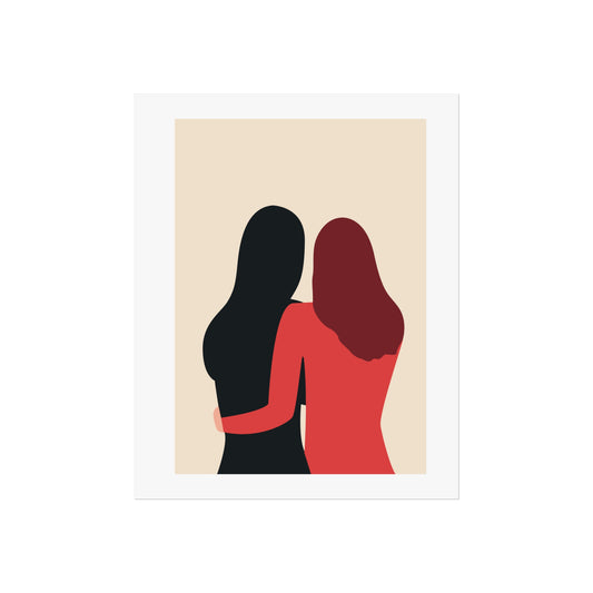 Fine Art Friendship Poster, Minimalist Wall Art, Home Decor, Gift for Her, Modern Artwork, Sister Gift